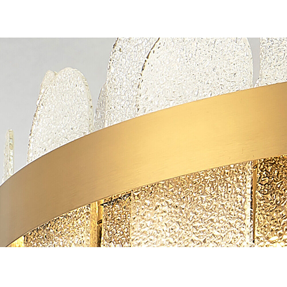 FETCOI Luxury LED Crystal Glass Pendant Lamp Luxury Chandelier Lighting Fixture Ceiling Light (9-Light)