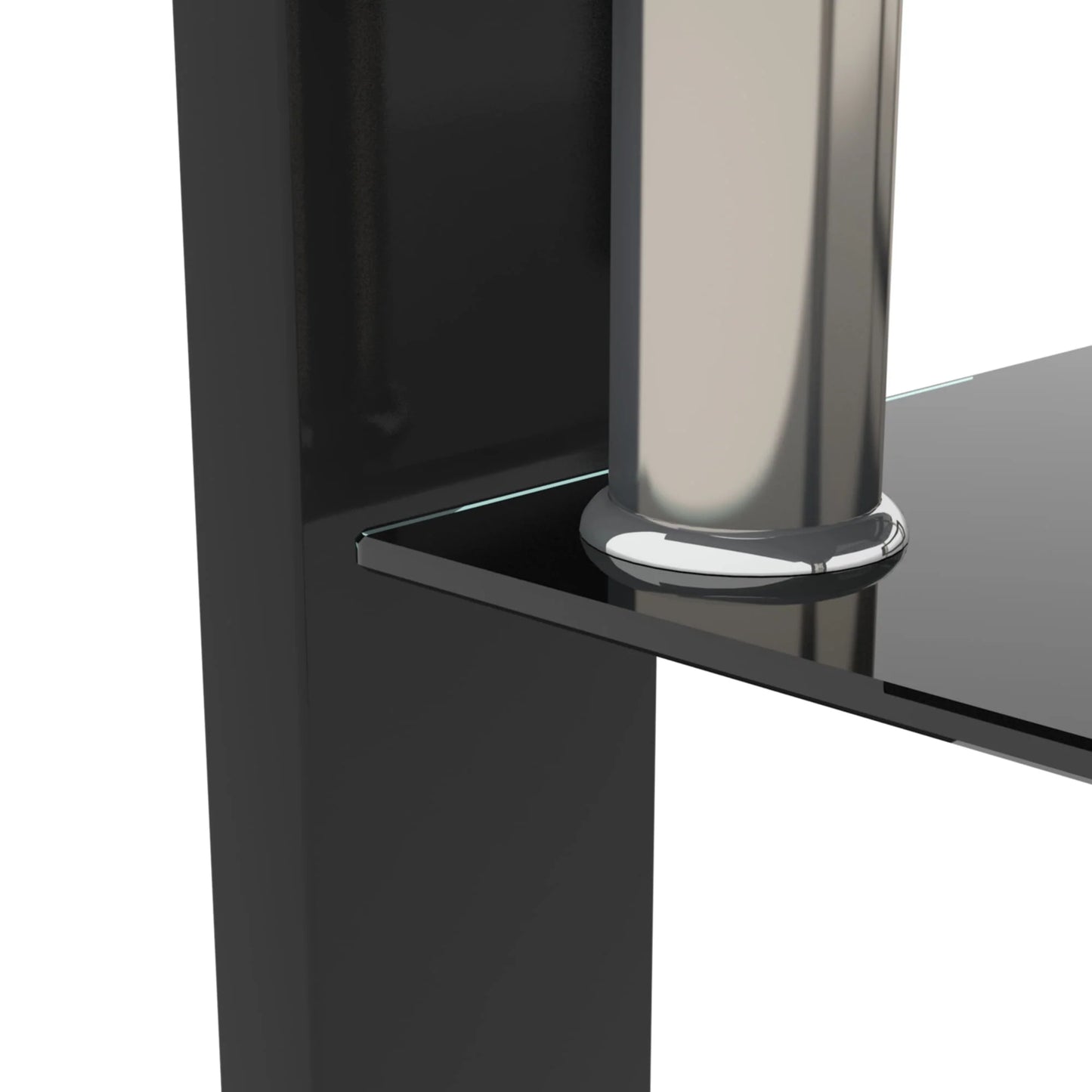 Tansole Coffee Table Glass Top Rectangular End Table Black Metal Legs for Modern Living Room