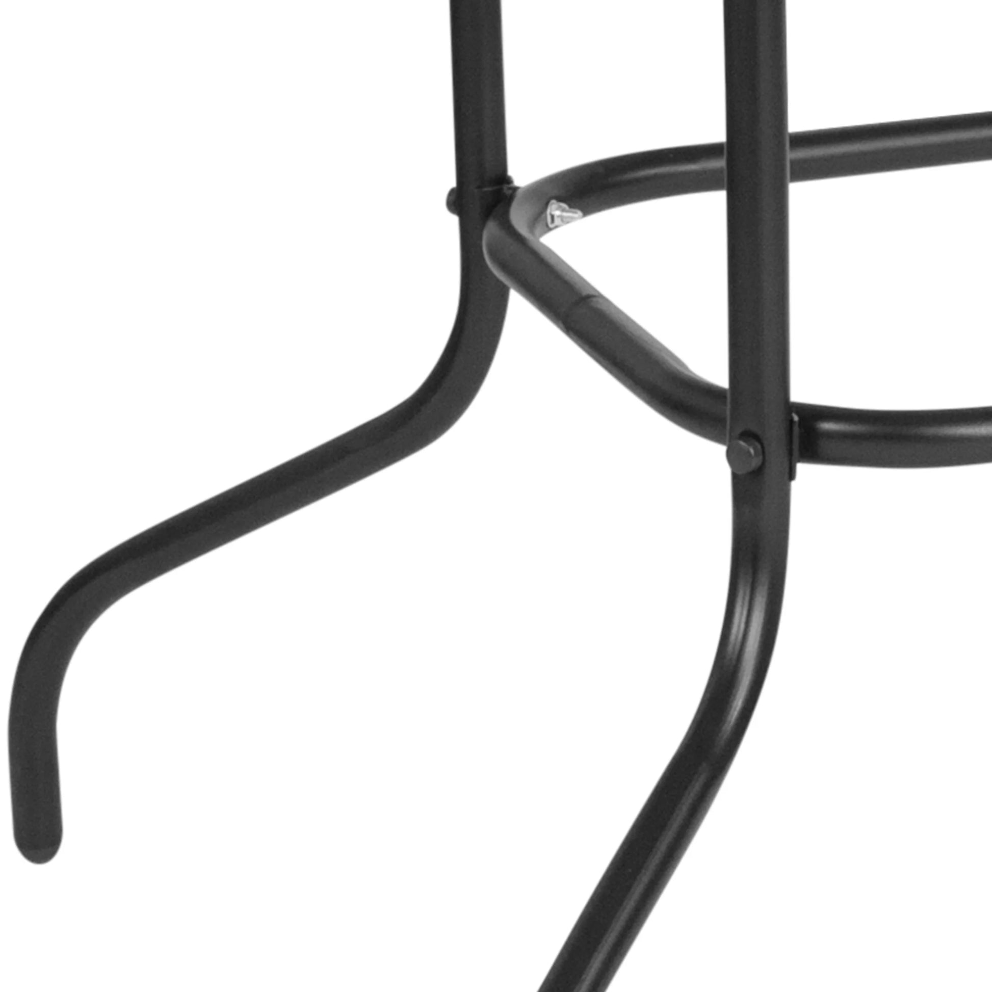 Flash Furniture Tory 31.5" x 55" Glass Metal Patio Table with Umbrella Hole, Black