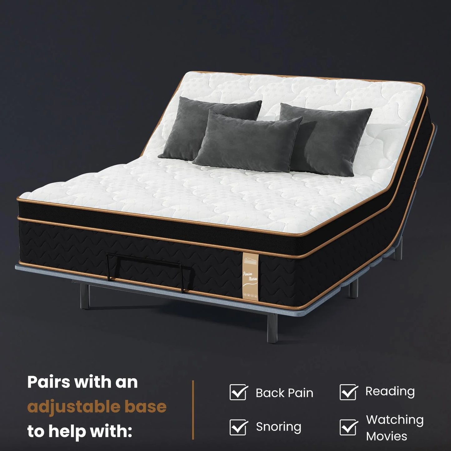 CoSoTower King Mattress, 10 Inch Plush Mattresses with Memory Foam, Fiberglass-Free Mattress in A Box, Individual Pocket Spring-Motion Isolation-Edge Support,Certipur-US Certified