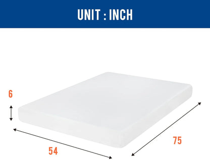JL Full Mattress 6 inch Gel Memory Foam Mattress for Cool Sleep & Pressure Relief, Medium Firm Mattresses Fiberglass Free CertiPUR-US Certified/Bed-in-a-Box/Pressure Relieving Full Size