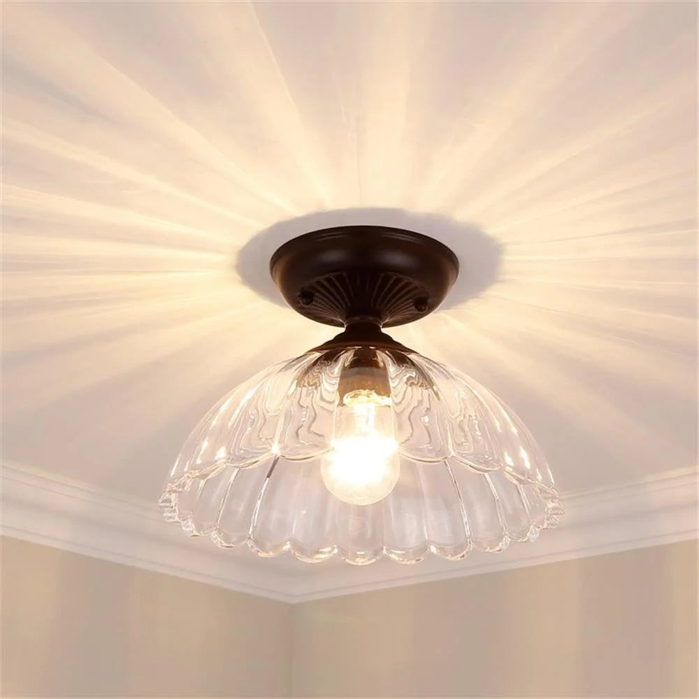 Audra 1-Light Semi-flush in Matte Black and Clear Glass