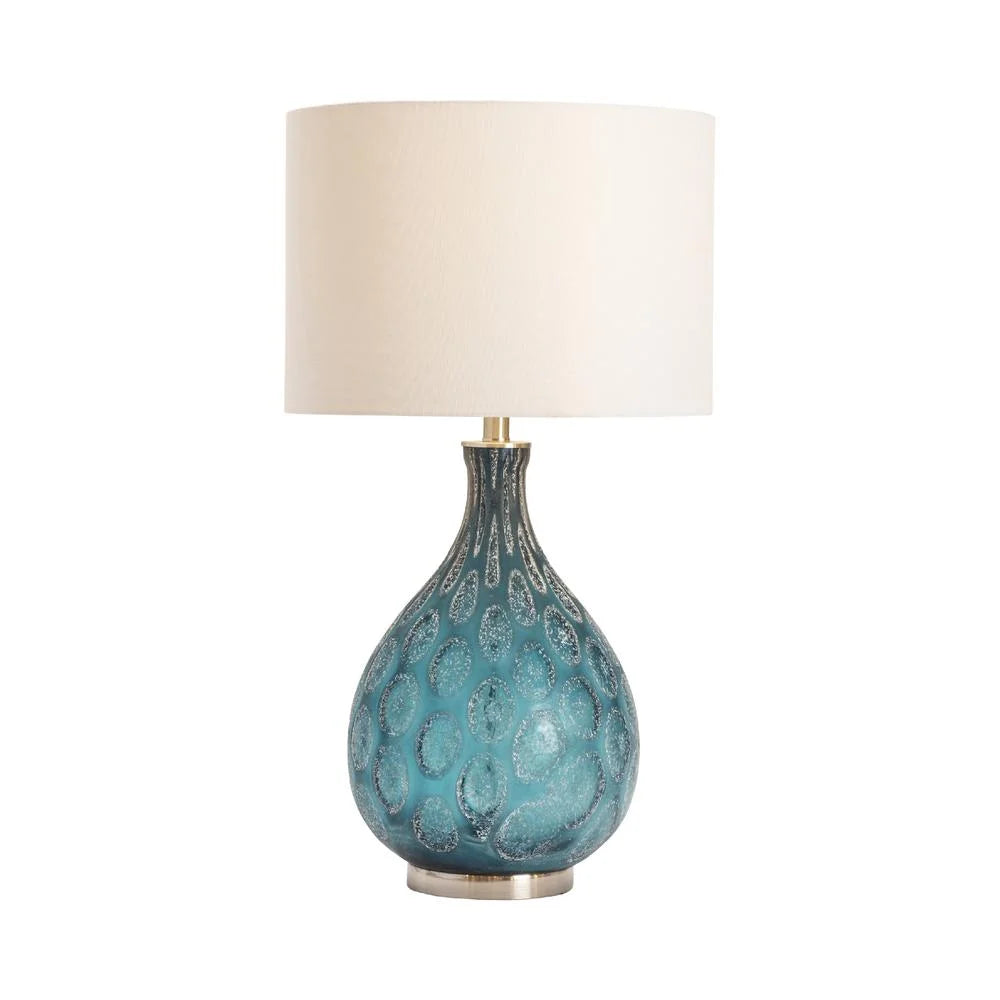 Pearson Table Lamp blue Glass 29"Ht. Transitional Style