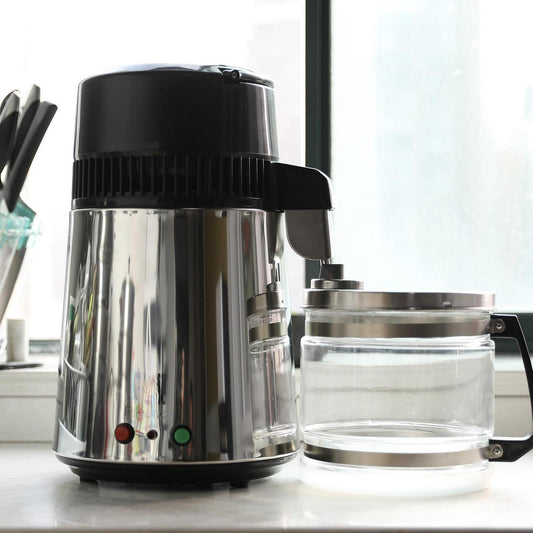 1 Gallon/4L Home Stainless Steel Water Distiller w/Glass Bottle