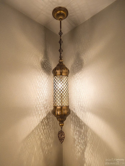Angora Tantine Turkish Lamp | Blown Glass Turkish Pendant Hanging Lamps for Living Room (51.18")