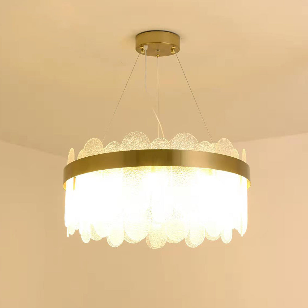 FETCOI Luxury LED Crystal Glass Pendant Lamp Luxury Chandelier Lighting Fixture Ceiling Light (9-Light)