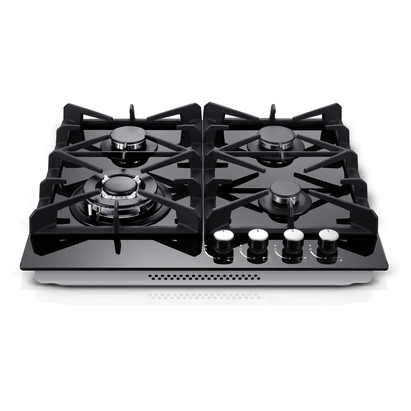 Eascookchef 4-Burners Gas Cooktop 24in Eascookchef Tempered Glass NG/LPG Convertible