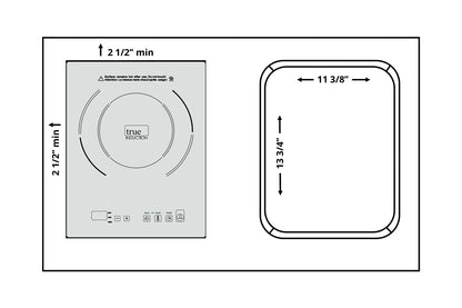 True Induction TI-1B Built-In UL858 Certified, 12-inch Single Induction Cooktop 1750W Glass-Ceramic Top