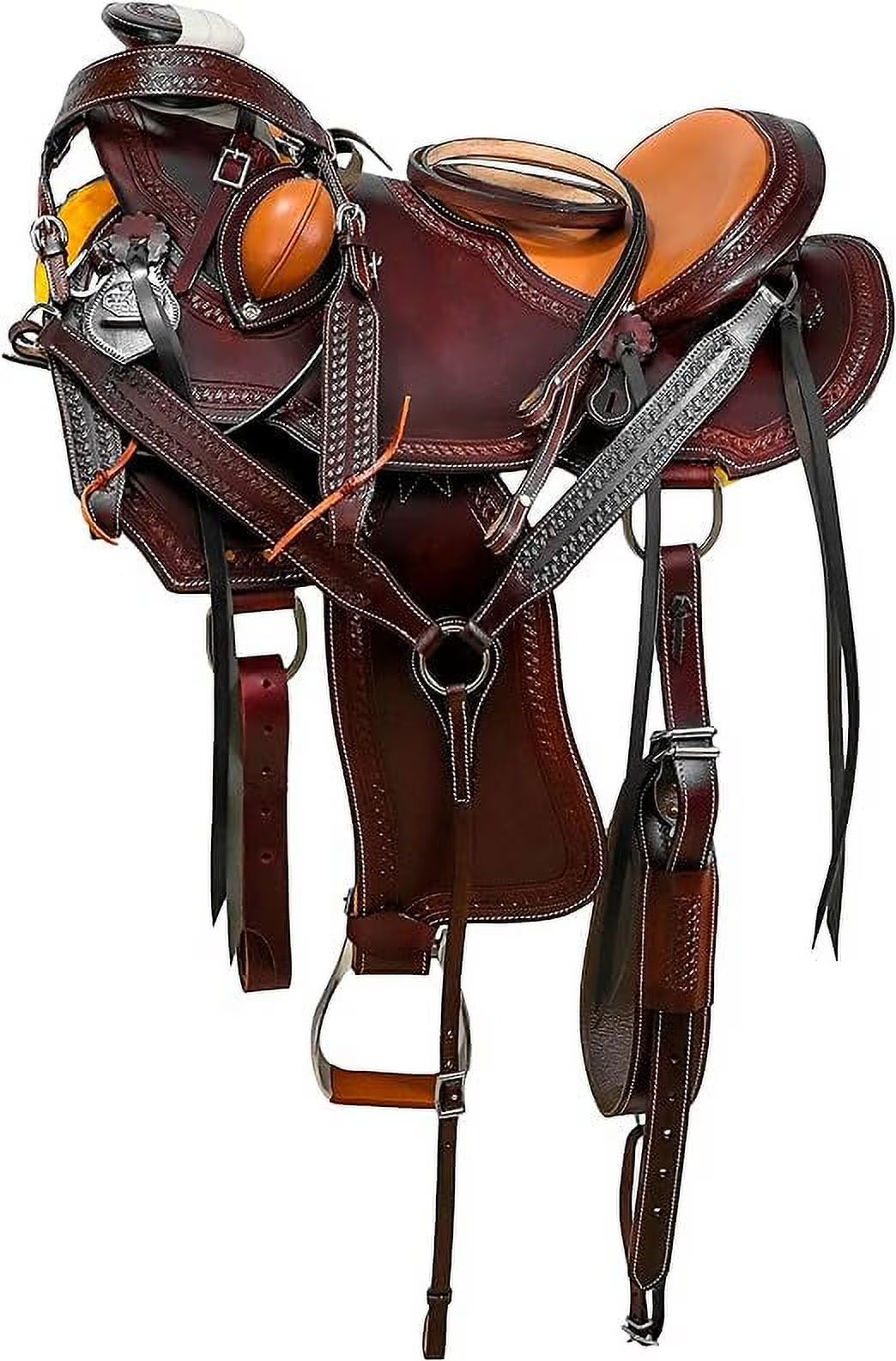 Handmade Classic Quality Wooden & Fiberglass Western Wade Ranch Roping Horse Saddle