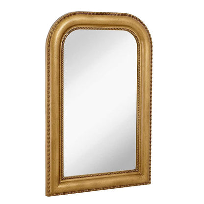Hamilton Hills 36" x 24" Classic Gold Framed Polished Glass Top Round Corner Mirror - Thick Arched Top Rich Wall Mirror - Vanity for Bathroom Decor, Bedroom, Living Room - Hangs Horizontal or Vertica