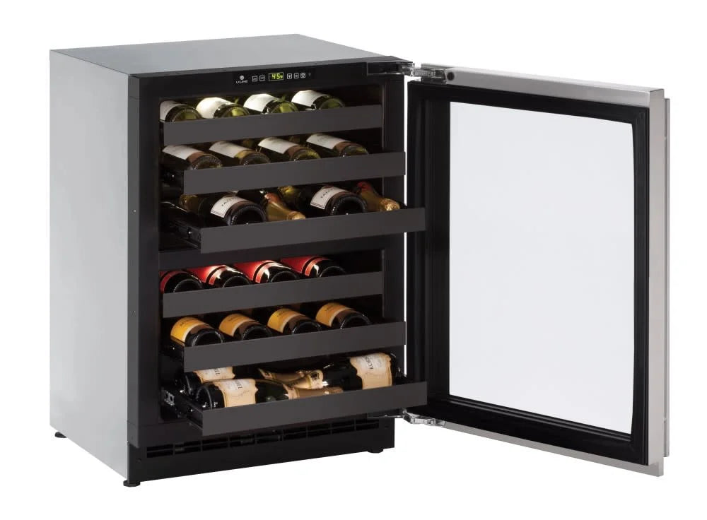 U-Line U-2224Zwc 24" Wide 43 Bottle Capacity Undercounter Glass Door Wine Cooler From The