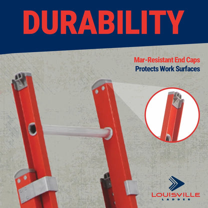 Louisville Ladder 16-Foot Fiberglass Extension Ladder, 300-Pound Load Capacity, Type IA, FE3216