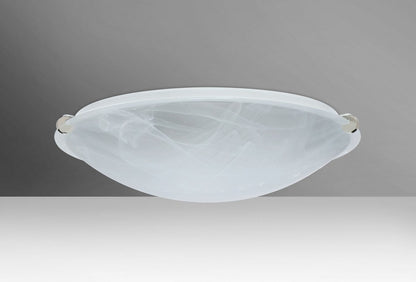 968152-SN-Besa Lighting-Trio 16-Two Light Flush Mount-15.75 Inches Wide by 4.75 Inches High-Satin Nickel Finish-Marble Glass Color-Incandescent