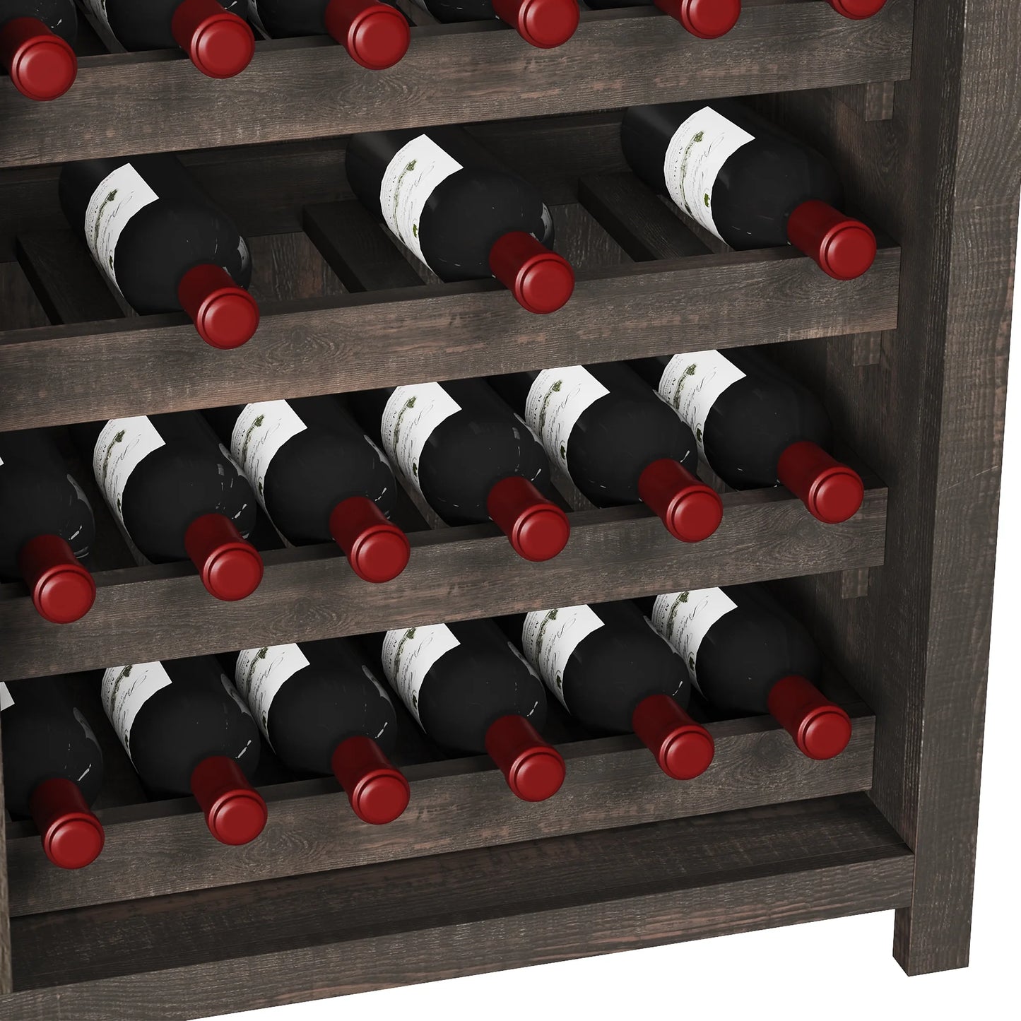 DWVO 47" Wine Bar Cabinet, Wine Cabinet with Charging Station and 16 Adjustable LED Light for Kitchen Living Room, Wine Bar Stand for Liquor and Glasses, Rustic Brown