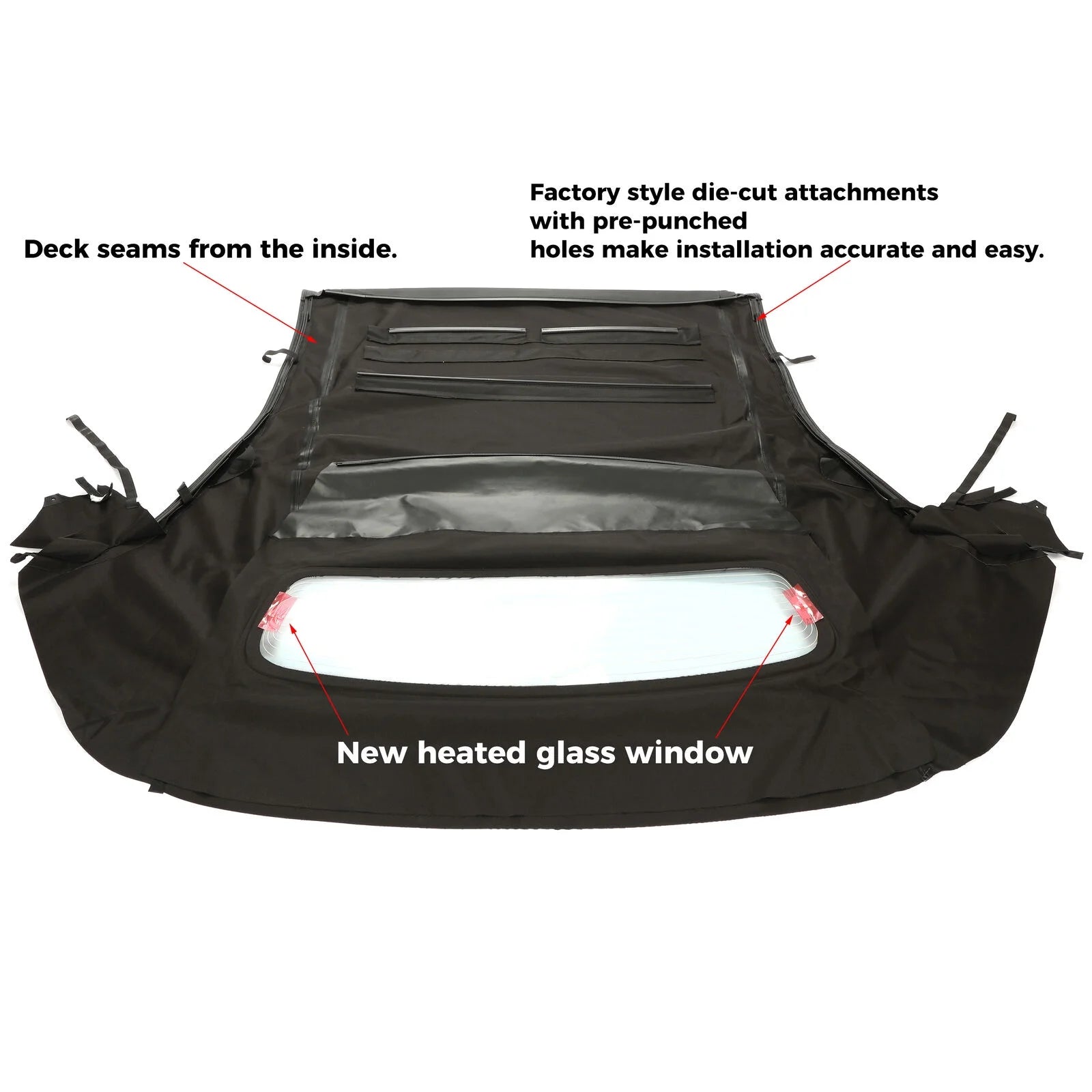 Kojem Convertible Sailcloth Soft Top W/Glass Window for 2005-2014 Ford Mustang
