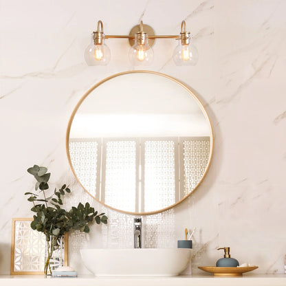 Carson Carrington Modern Gold 3-Light Bathroom Vanity Light Glass Wall Sconce 3-Light, Black 3-Light/L22"xW7"xH9" Black 13 to 24 Inches 4 to 8 Inches