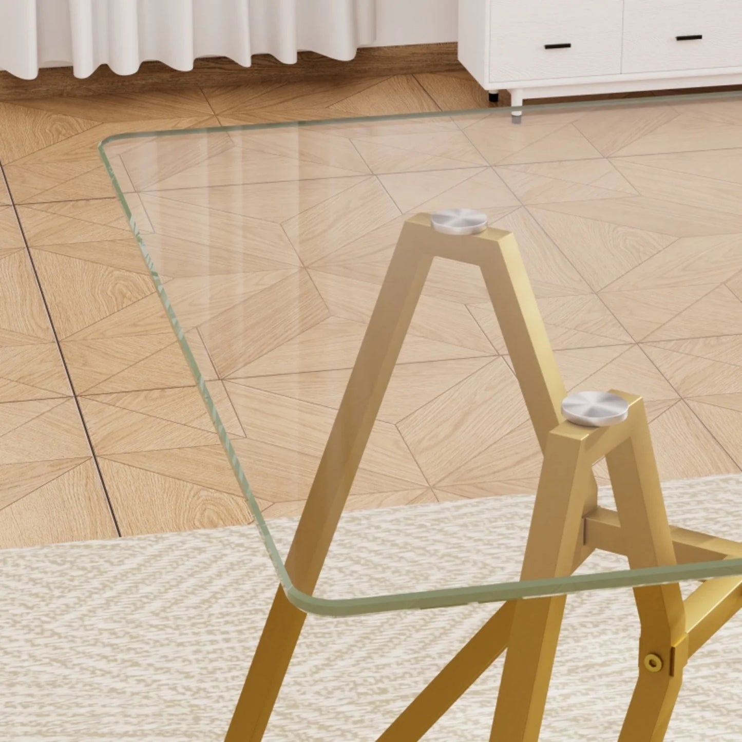 35.4 Inch Square Tempered Glass Dining Table Suitable For 2 To 4 People Space Saving Small Kitchen Dining Table Equipped With Sturdy Metal Table Legs Suitable For Dining Room Living Room Gold