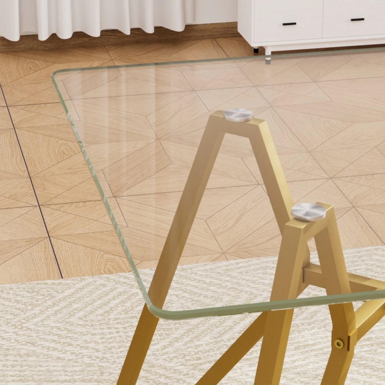 35.4 Inch Square Tempered Glass Dining Table Suitable For 2 To 4 People Space Saving Small Kitchen Dining Table Equipped With Sturdy Metal Table Legs Suitable For Dining Room Living Room Gold