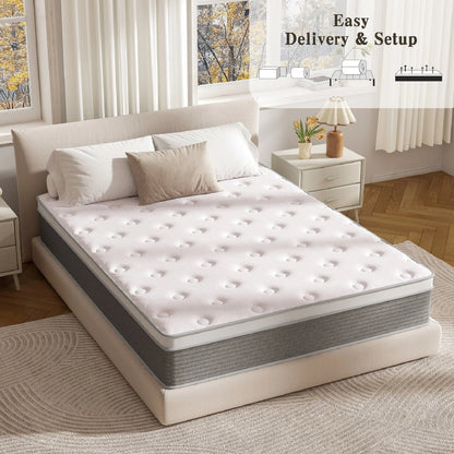 CIUANCE Twin Mattress,12 Inch Memory Foam Mattress in a Box,Memory Foam Euro Top Hybrid Cooling Sleep Fiberglass Free