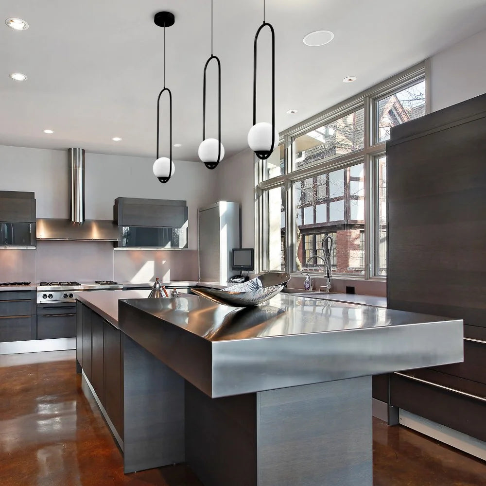 VONN Capri 7" ETL Certified Integrated LED Pendant with Glass Shade in Black