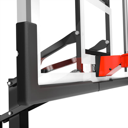 Spalding Ultimate Hybrid 54 In., Glass Portable Basketball Hoop System