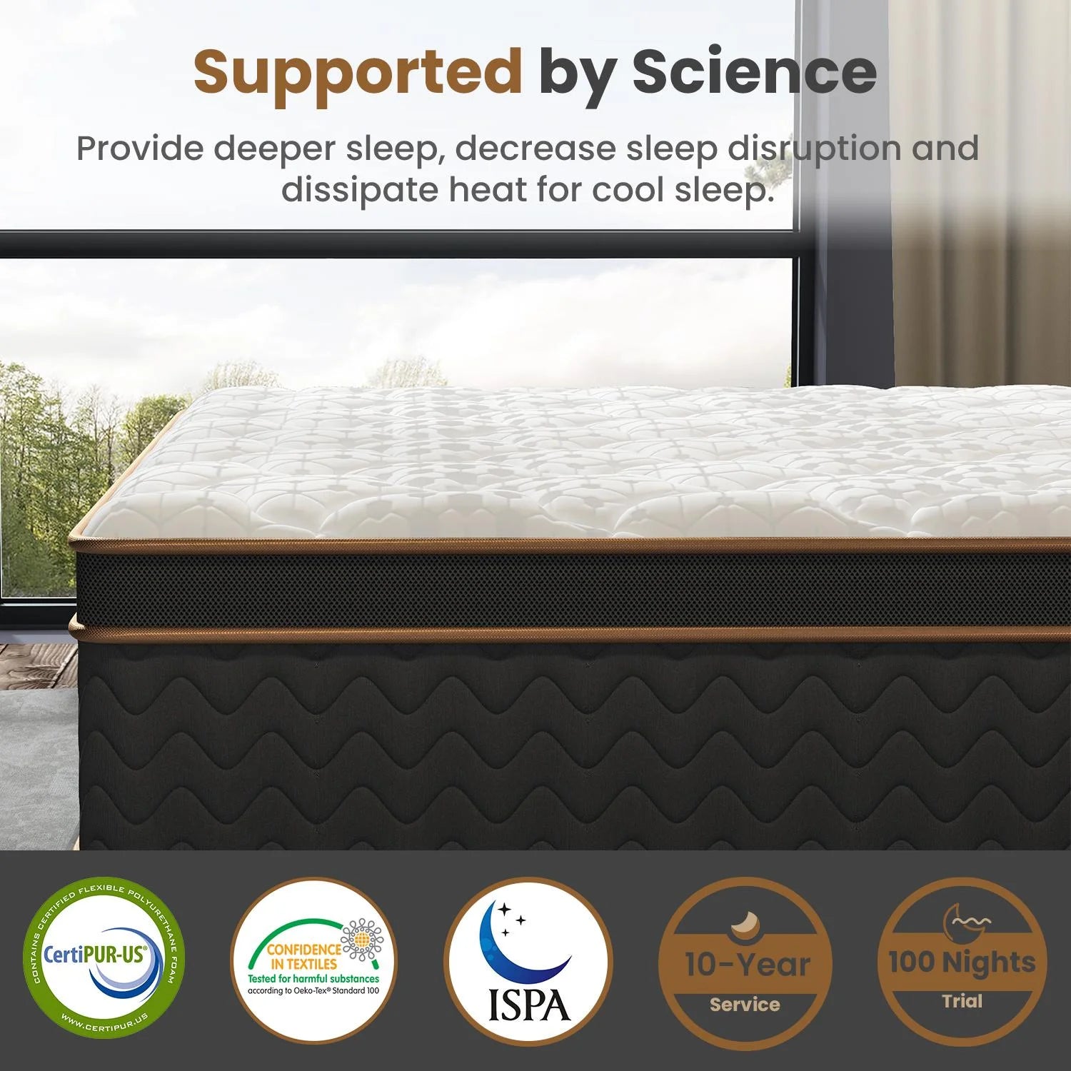 CoSoTower King Mattress, 10 Inch Plush Mattresses with Memory Foam, Fiberglass-Free Mattress in A Box, Individual Pocket Spring-Motion Isolation-Edge Support,Certipur-US Certified