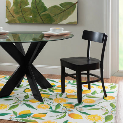 Powell Augusta Wood X-Base Dining Table with Glass Top, Black