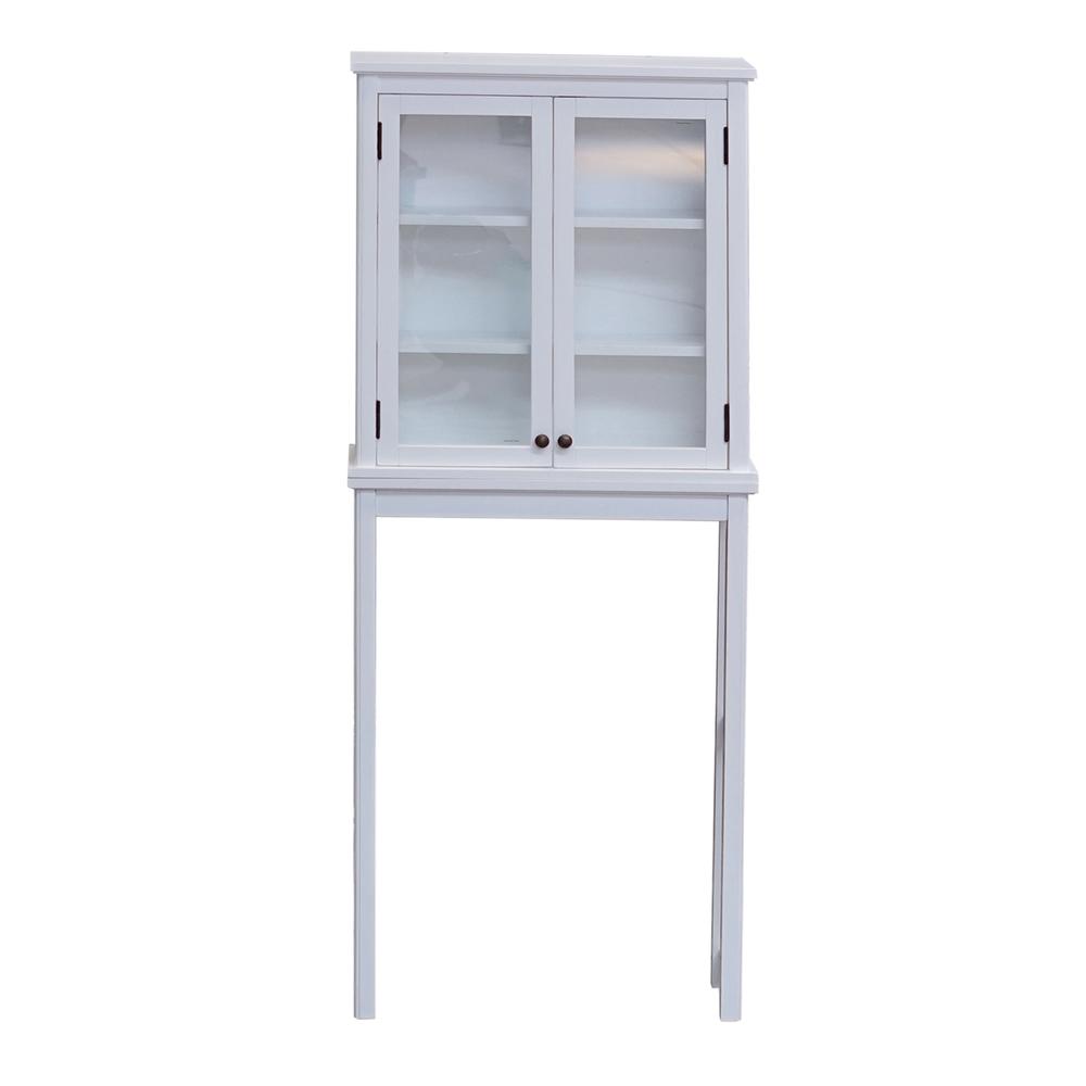 Alaterre Over the Toilet Storage, Space Saver, Glass Doors and Upper Cabinet, Dorset