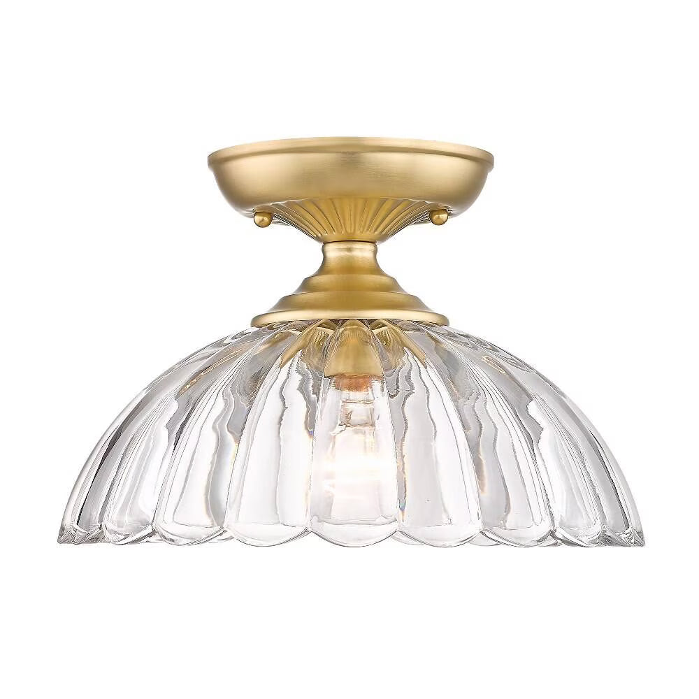 Audra 1-Light Semi-flush in Matte Black and Clear Glass