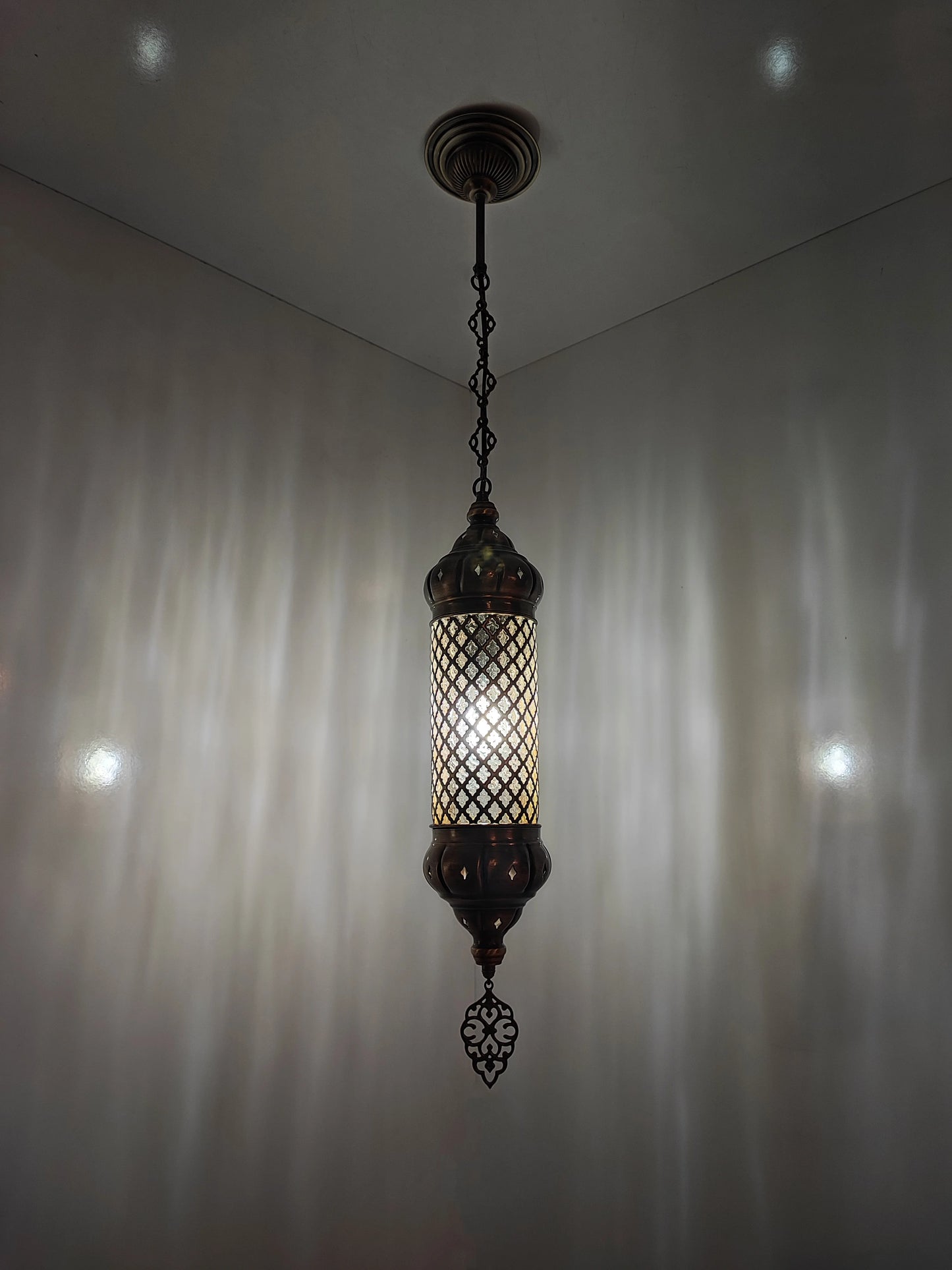 Angora Tantine Turkish Lamp | Blown Glass Turkish Pendant Hanging Lamps for Living Room (51.18")