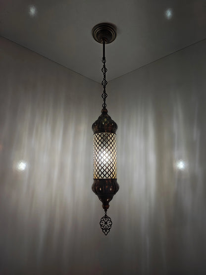 Angora Tantine Turkish Lamp | Blown Glass Turkish Pendant Hanging Lamps for Living Room (51.18")