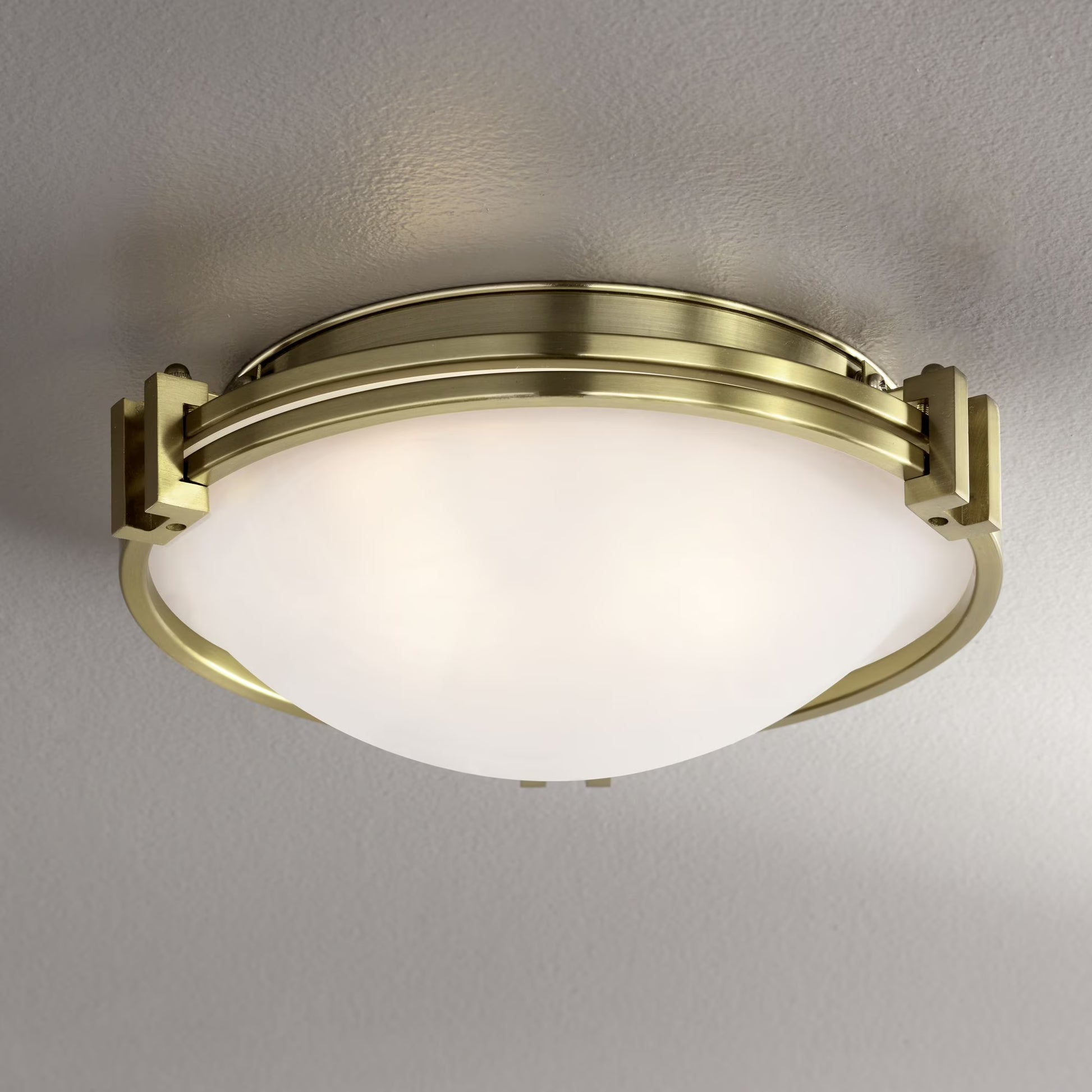 Possini Euro Design Deco Modern Ceiling Light Flush Mount Fixture 12 3/4" Wide Brushed Nickel 2-Light Marbleized Glass for Bedroom Kitchen Living Room