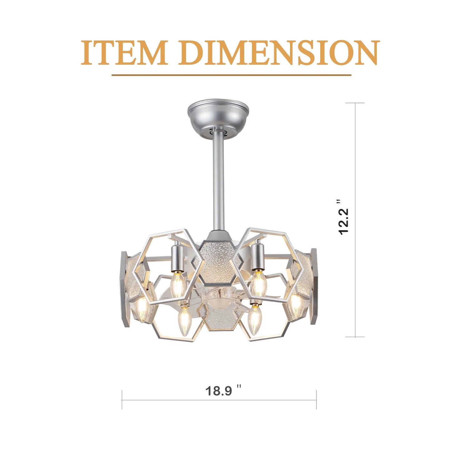 Cusp Barn 19 Inch Farmhouse Ceiling Fan with Remote, Vintage Cage Glass Light Fixture, Rustic Industrial Ceiling Fan for Patio, Kitchen, Bedroom