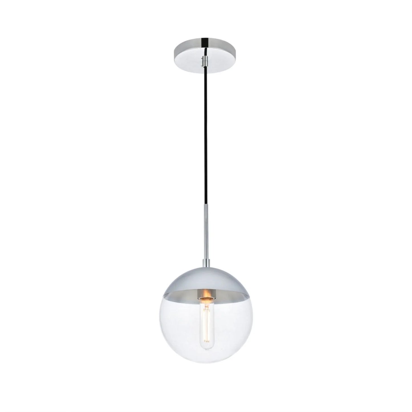 Living District Eclipse 1-Light Metal & Glass Pendant in Brass and Clear