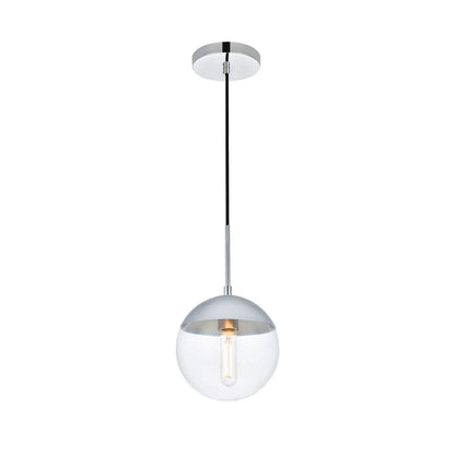 Living District Eclipse 1-Light Metal & Glass Pendant in Brass and Clear