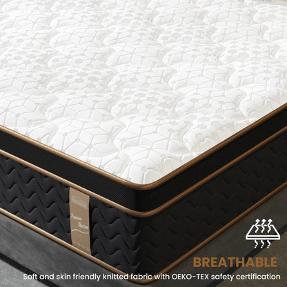10" Twin Plush Hybrid Mattresses with Independently Encased Coils & Gel Memory Foam, Fiberglass-Free, Motion Isolation-Edge Support, Mattress in a Box, CertiPUR-US Certified