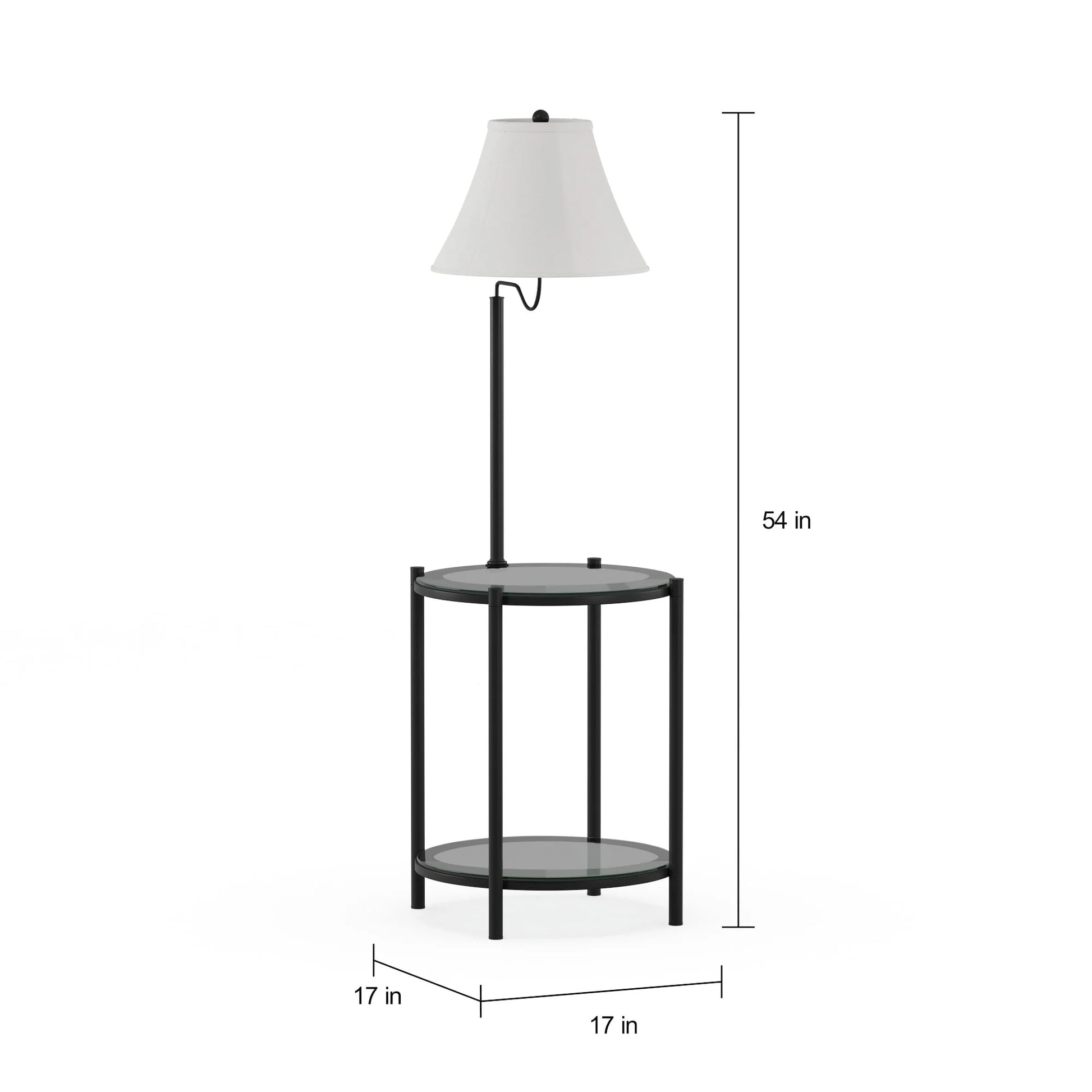 Mainstays Glass End Table Floor Lamp, Matte Black