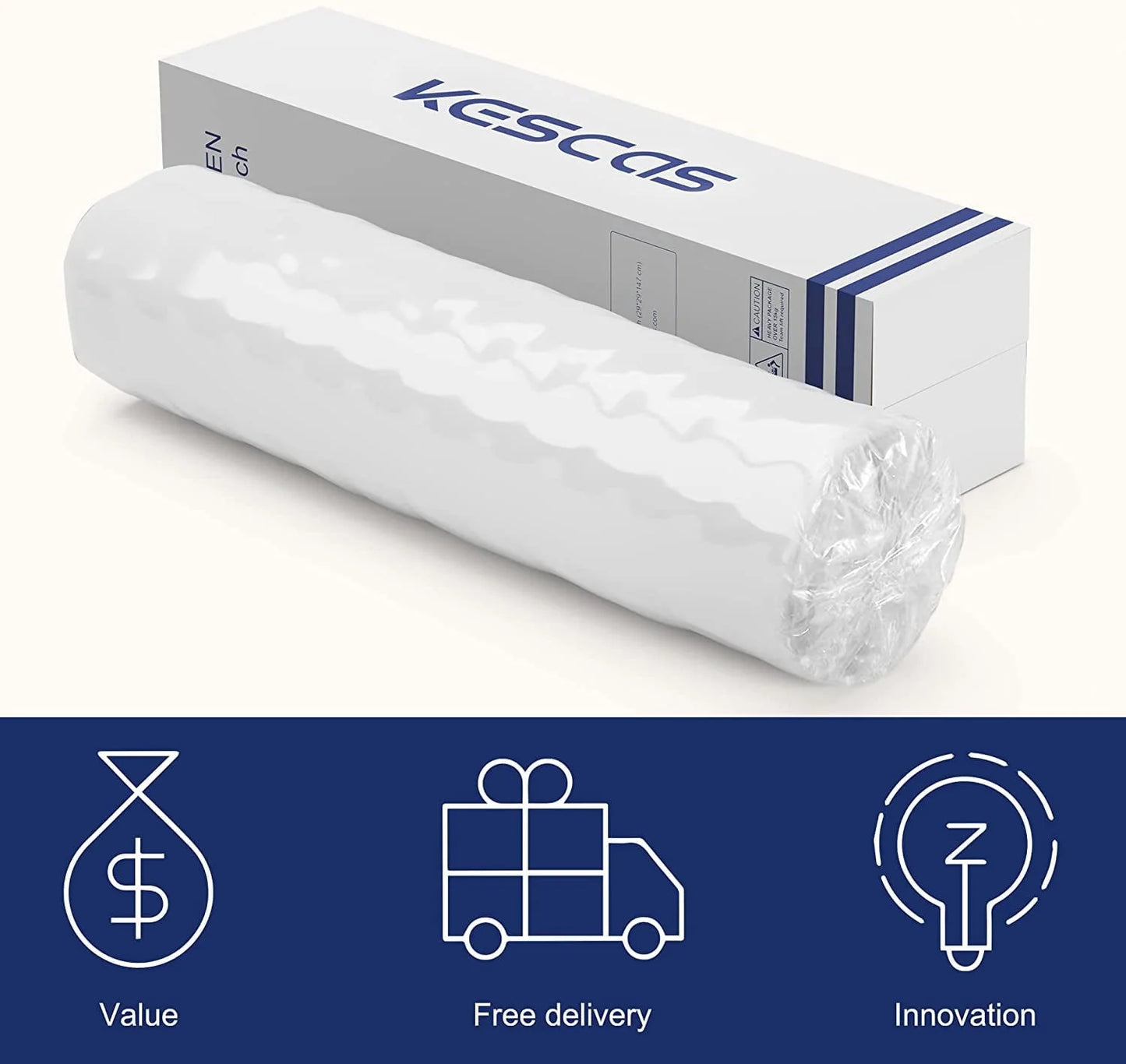 Full Size Mattress, Kescas 10 Inch Hybrid Mattress Full with Fiberglass Free, Memory Foam, Breathable Euro Pillow Top Mattress for Cooler Sleep Supportive & Pressure Relief, Medium Firm