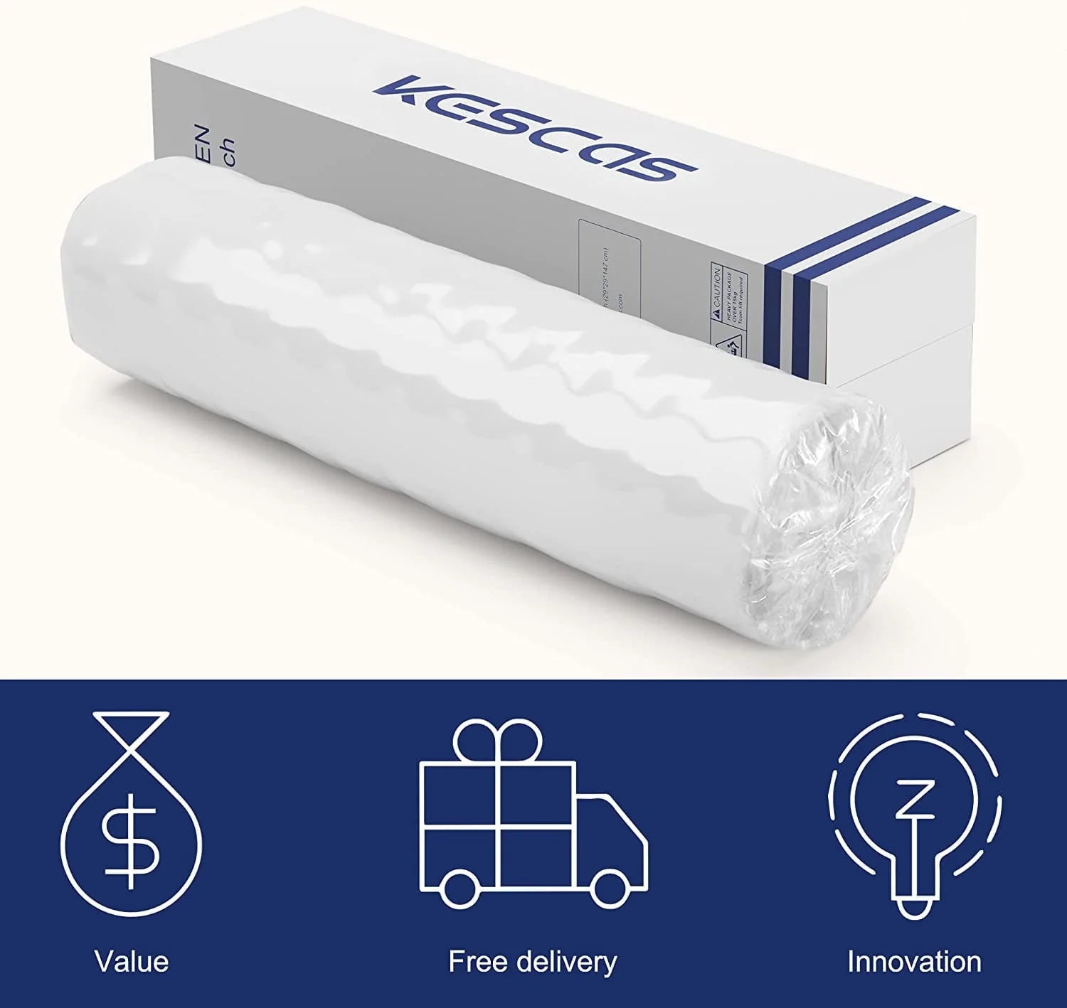 Full Size Mattress, Kescas 10 Inch Hybrid Mattress Full with Fiberglass Free, Memory Foam, Breathable Euro Pillow Top Mattress for Cooler Sleep Supportive & Pressure Relief, Medium Firm