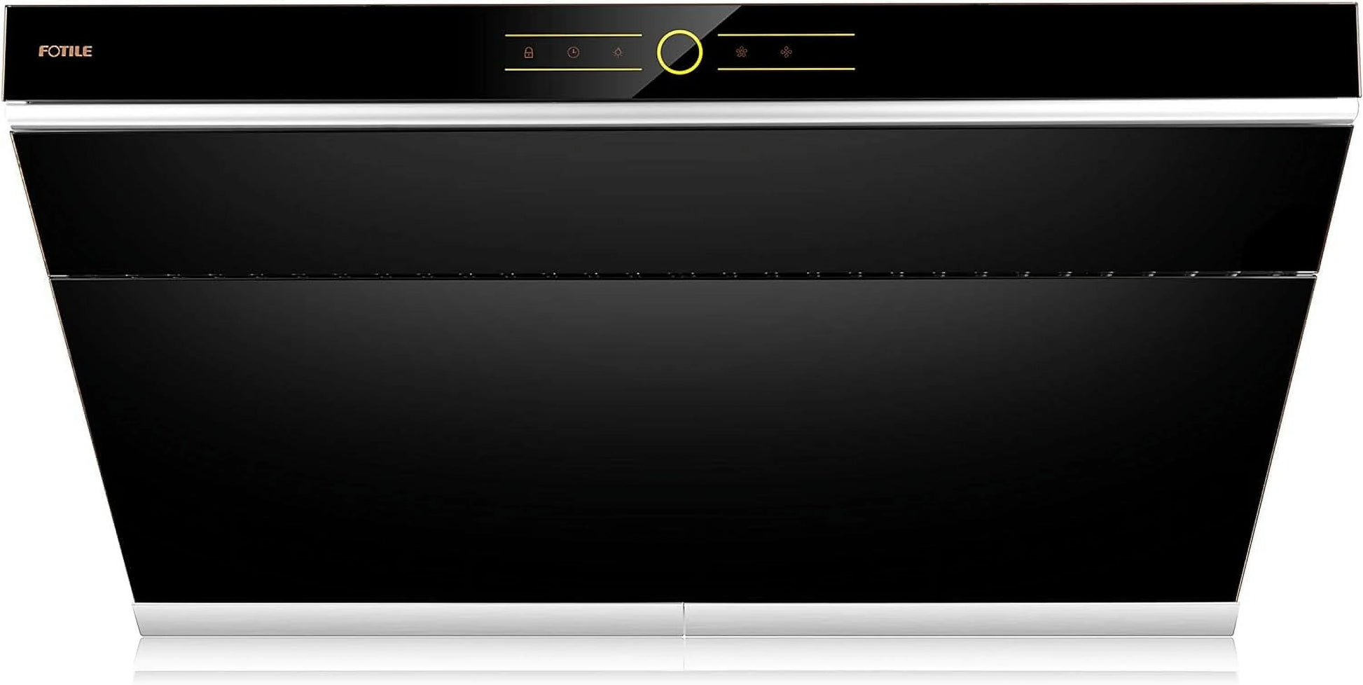 FOTILE JQG9001 Slant Vent Series 36" 850 CFM Under Cabinet or Wall Mount Range Hood with 2 LED lights and Touchscreen in Onyx Black Tempered Glass