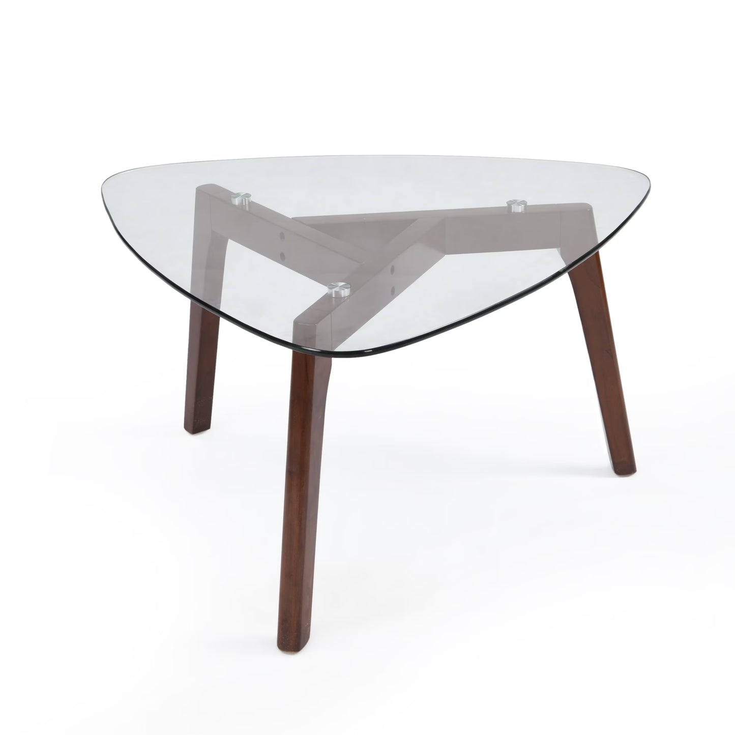 GDF Studio Mosier Mid-Century Modern Coffee Table with Glass Top, Walnut