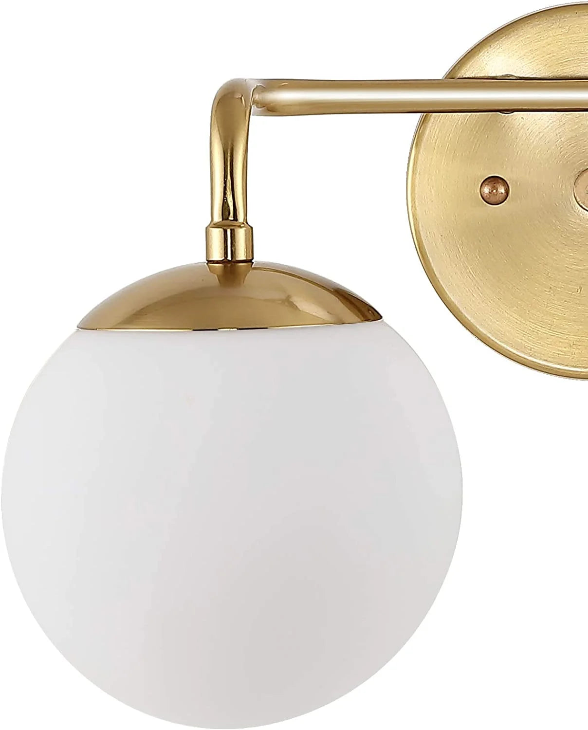 JONATHAN Y JYL3536A Parisian Globe 25" 3-Light Metal/Frosted Glass Modern Contemporary LED Vanity Midcentury Glam 2700K LED 4W Bulbs Entryway Lobby Kitchen Bathroom Bedroom Hallway, Brass Gold