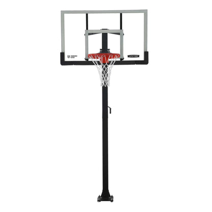 Lifetime 7.5ft. - 10ft. Adjustable Height 60° Tempered Glass Bolt-Down Basketball System (90569)