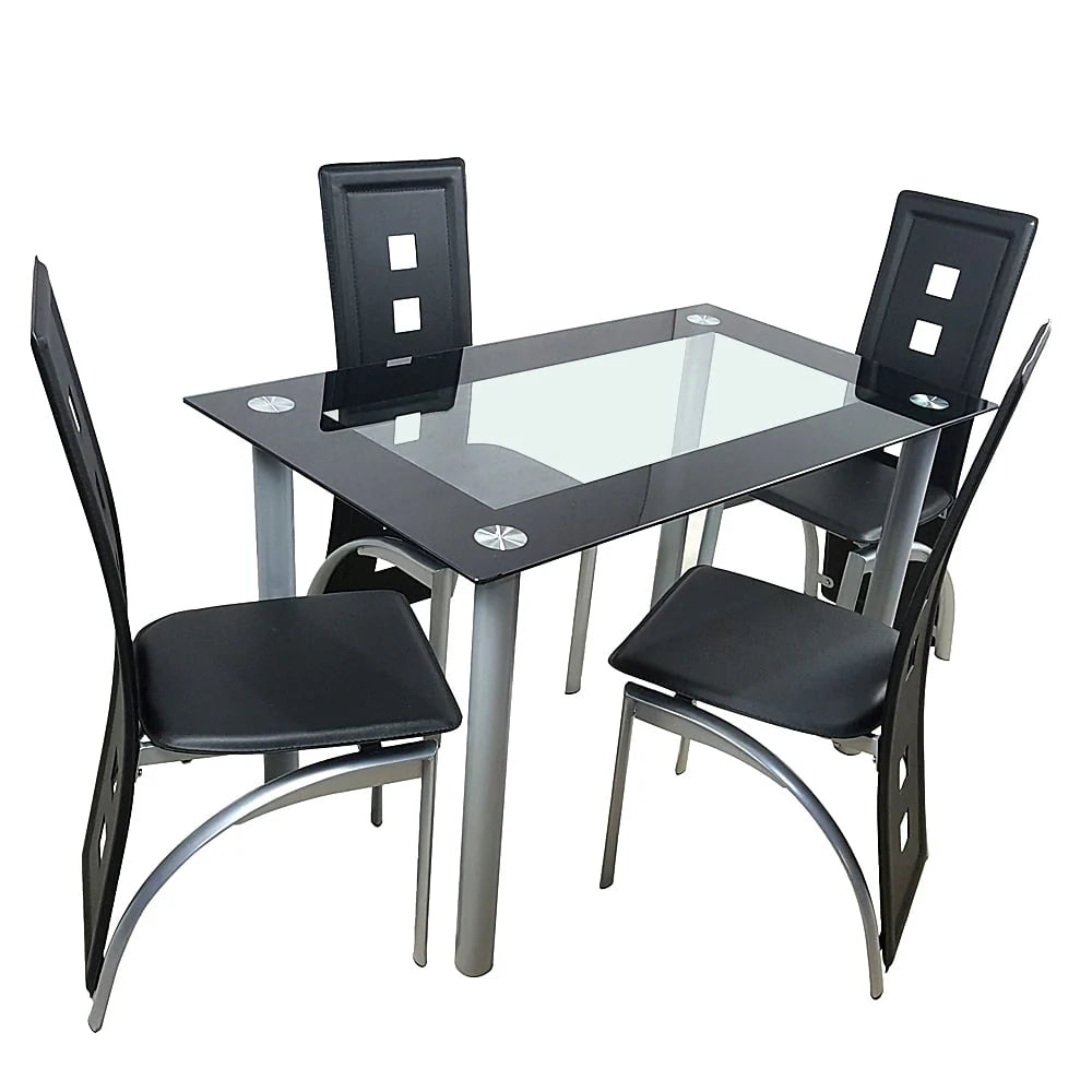 Wilitto 110cm Dining Table Tempered Glass Dining Table(only table)