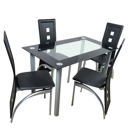 Wilitto 110cm Dining Table Tempered Glass Dining Table(only table)