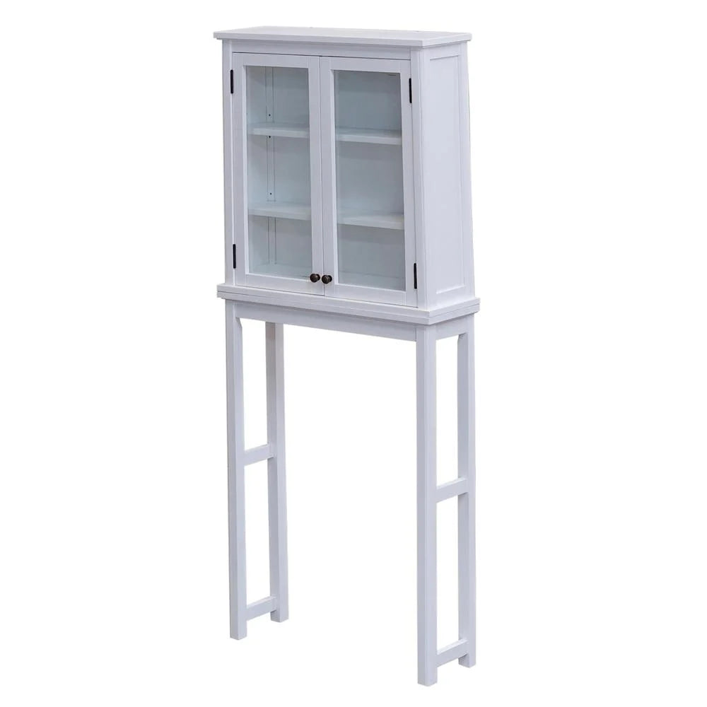 Alaterre Over the Toilet Storage, Space Saver, Glass Doors and Upper Cabinet, Dorset