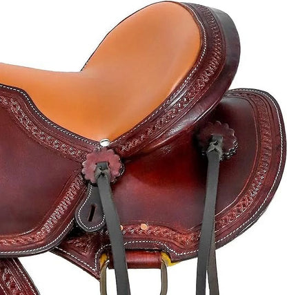 Handmade Classic Quality Wooden & Fiberglass Western Wade Ranch Roping Horse Saddle