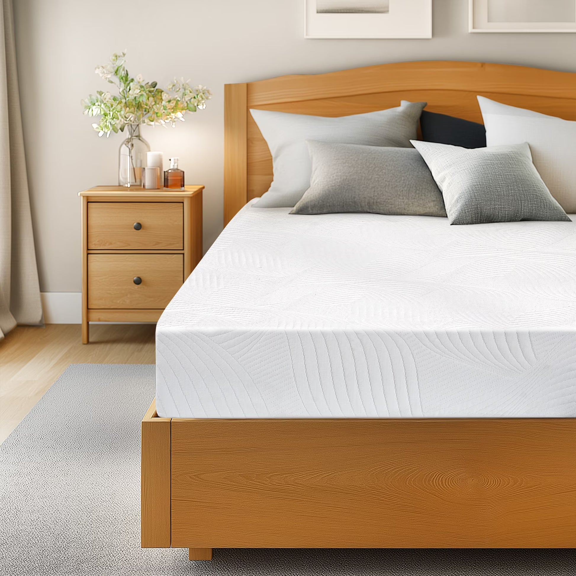 Soges 10 inch Twin Size Memory Foam Mattress with Removable Washable Mattress Cover, Medium Firm Gel Memory Foam Mattress for Pressure Relief, Fiberglass Free Mattress in a Box, CertiPUR-US