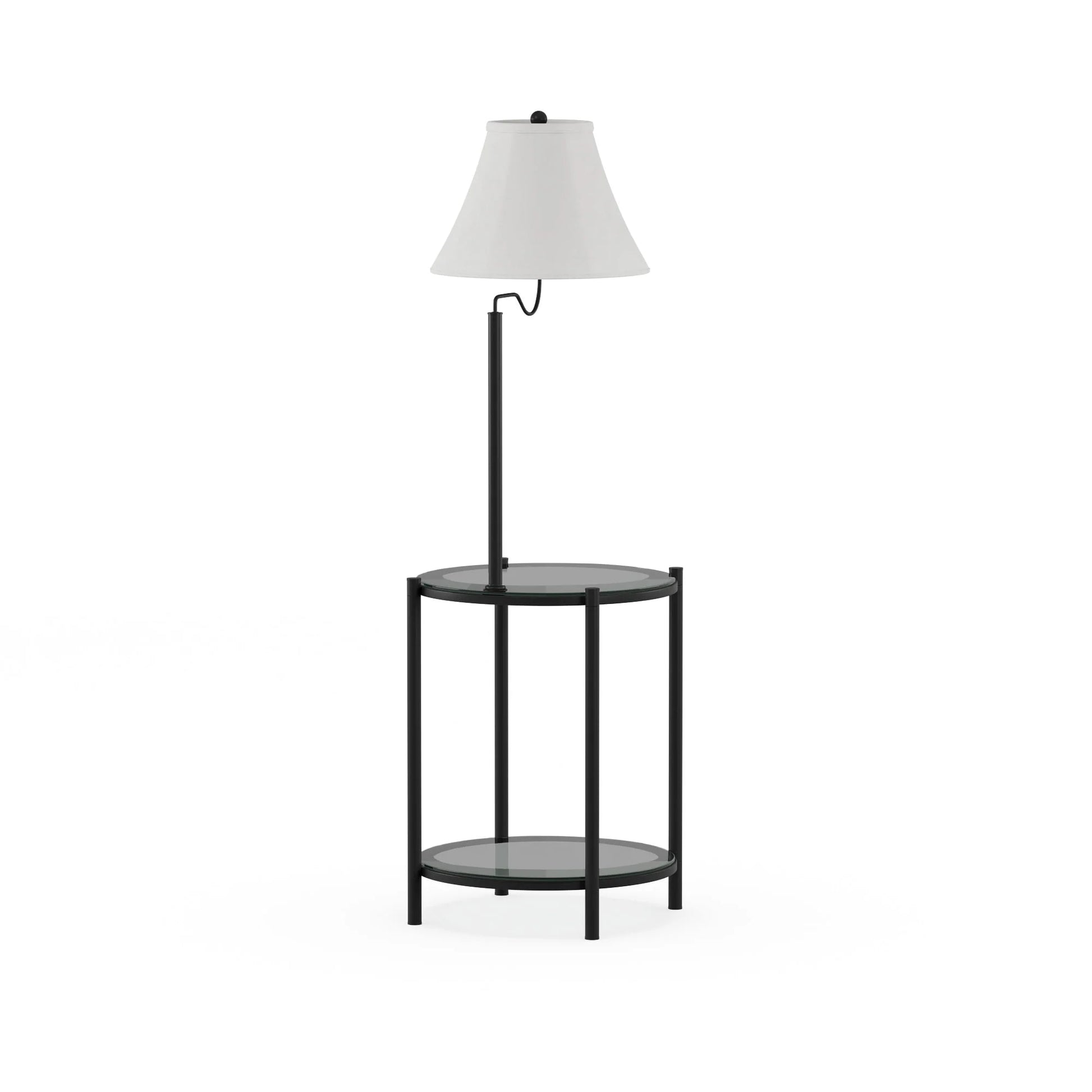 Mainstays Glass End Table Floor Lamp, Matte Black