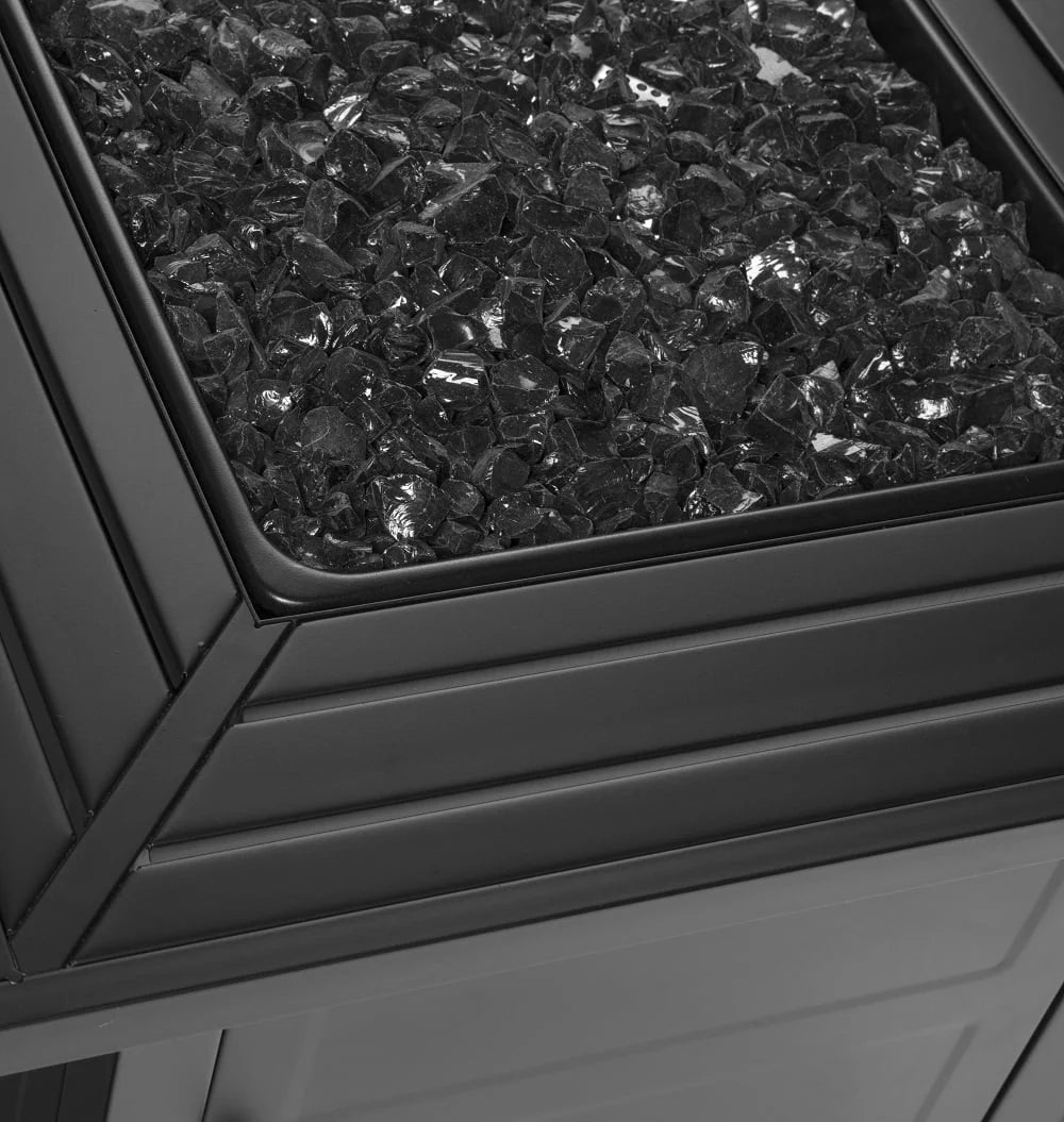 30" Square 30,000 BTU LP Gas Outdoor Fire Table with Black Fire Glass